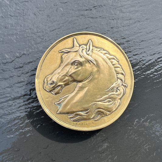 Baroque Style Horse Head Medal Belt Buckle (fits 1.5" inch belt)