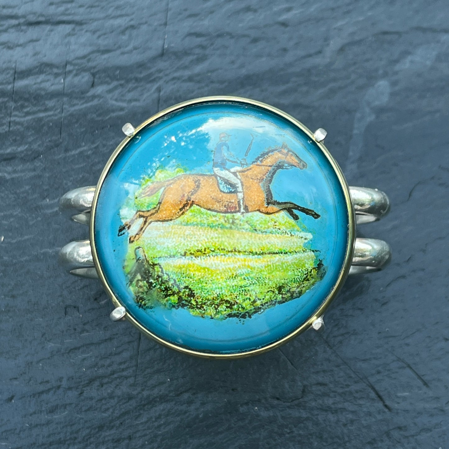 Vintage Galloping Horse Rosette Bracelet