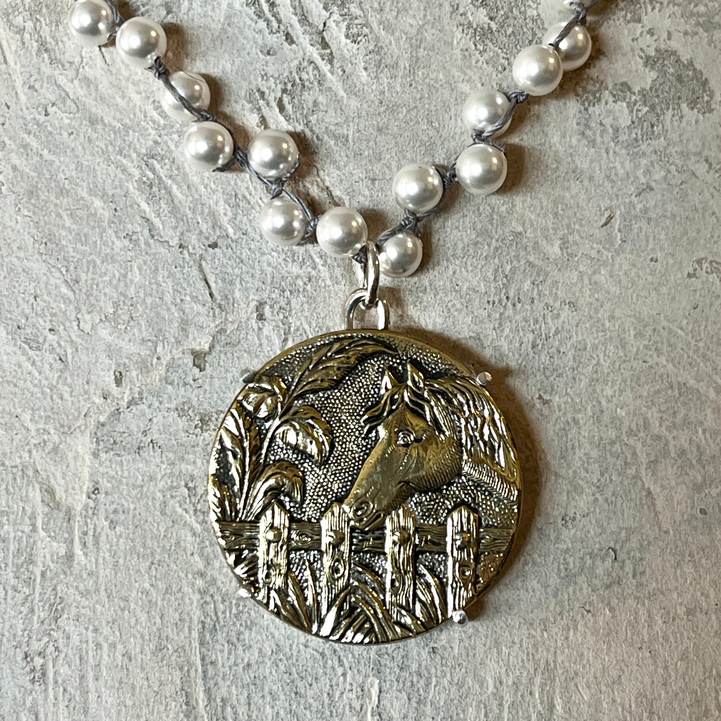 Vintage Best Friend Button Necklace