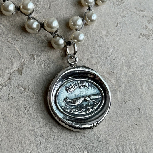Tally Ho Wax Stamp Fox Necklace