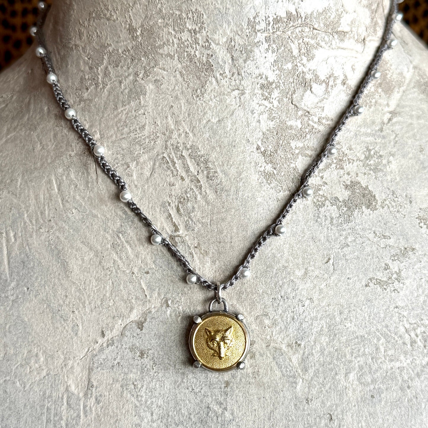 Little Lovely Vintage Fox Mask Necklace