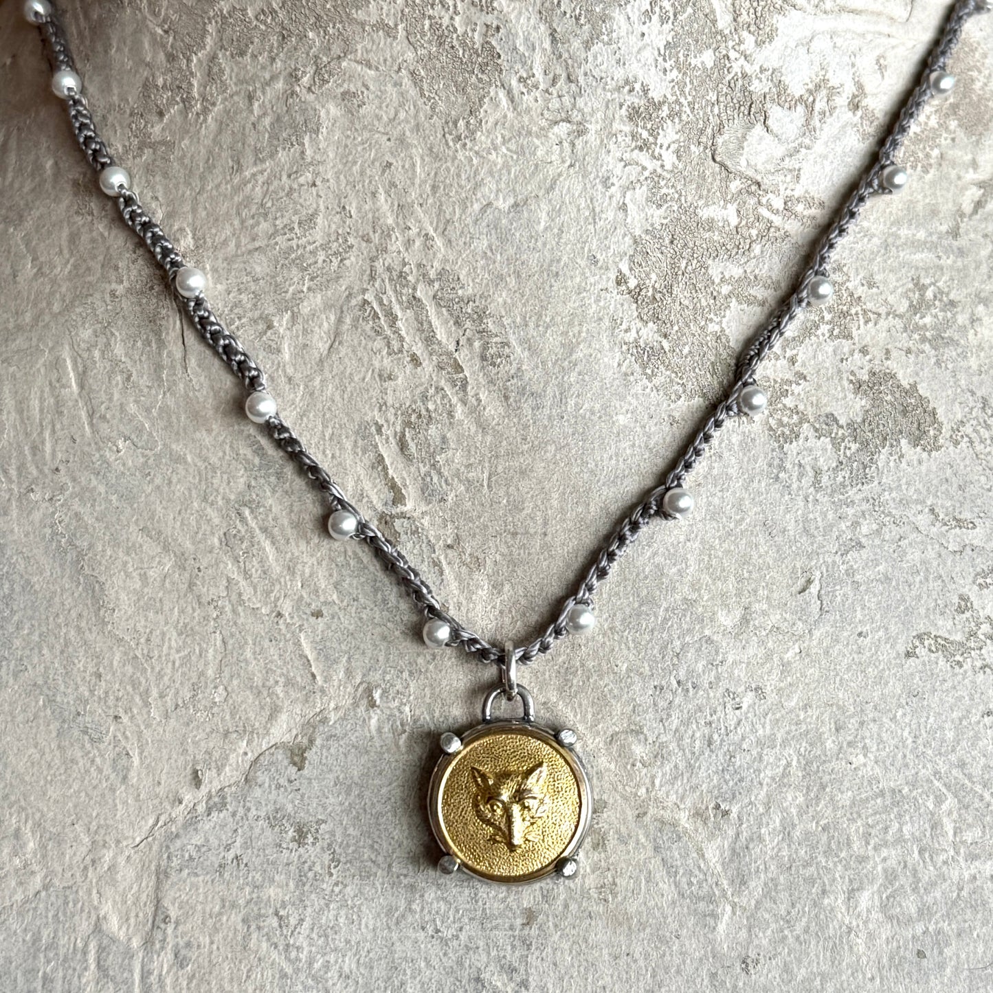 Little Lovely Vintage Fox Mask Necklace