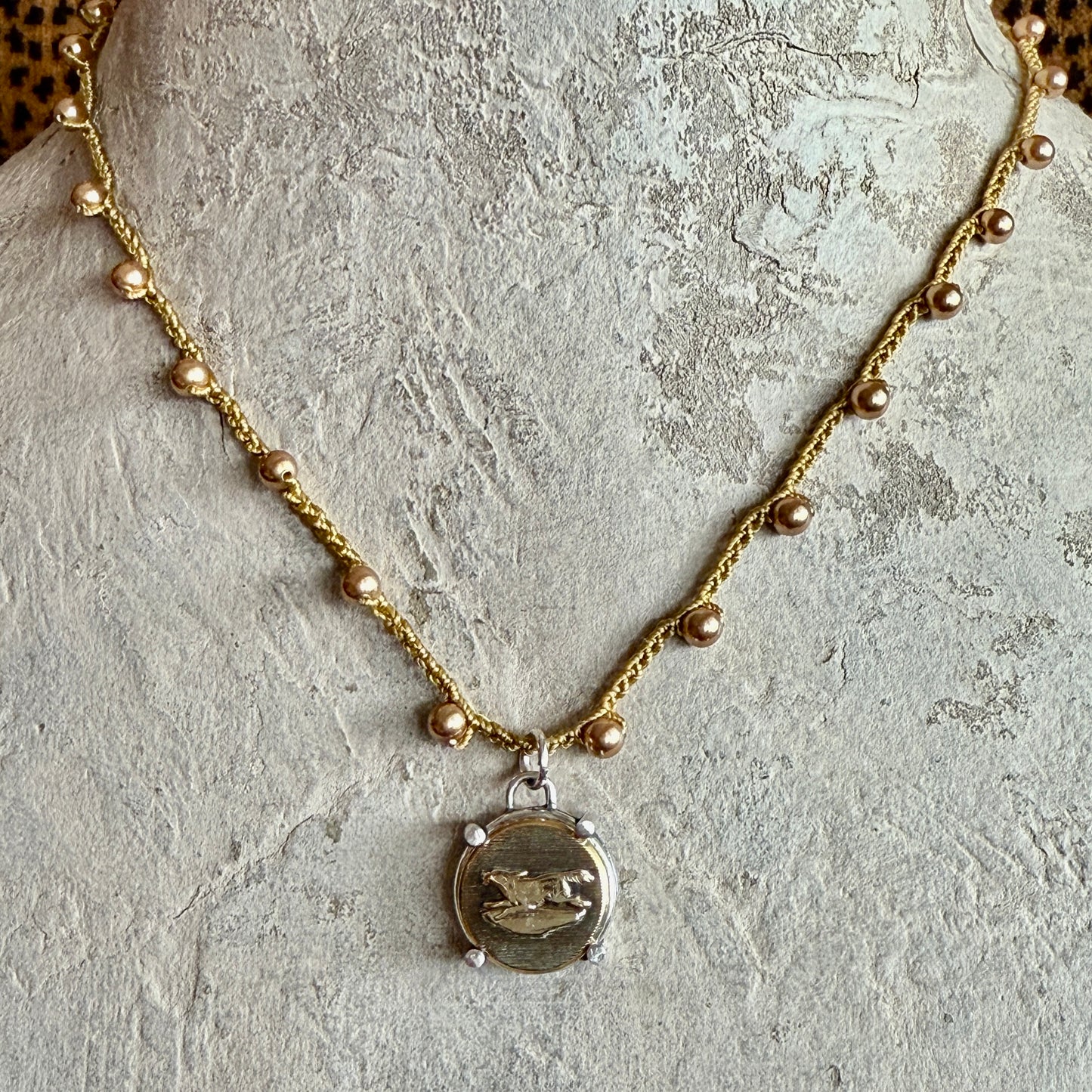 Little Lovely Zoomy Dog Button Necklace