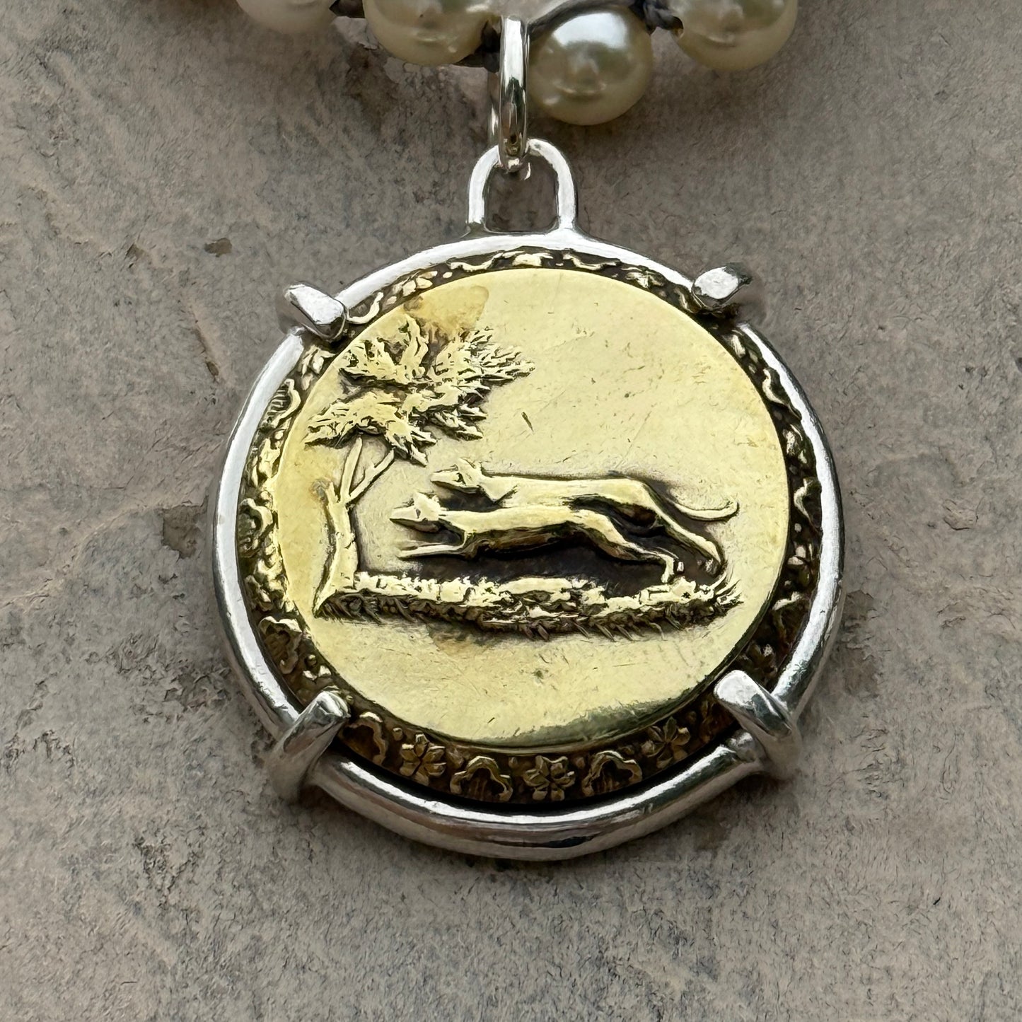 Decorative Fox Brace Button Necklace