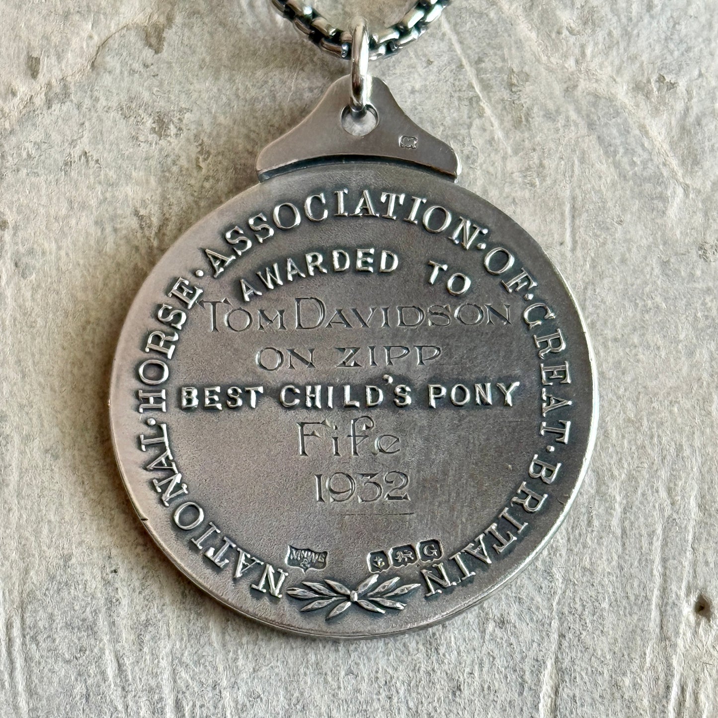 1932 National Horse Association of Great Britain Medal Necklace
