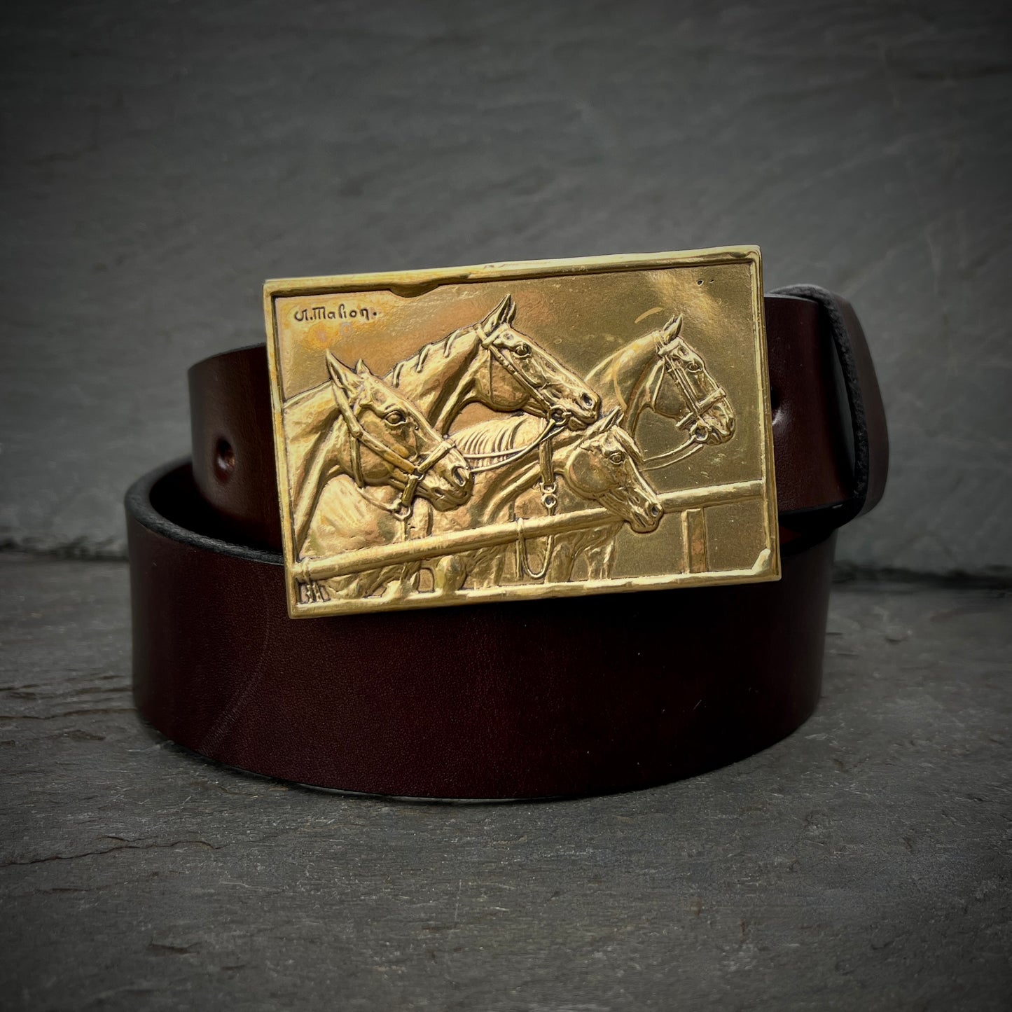 Four Horse Heads Belt Buckle (fits up to 1.5" belt)