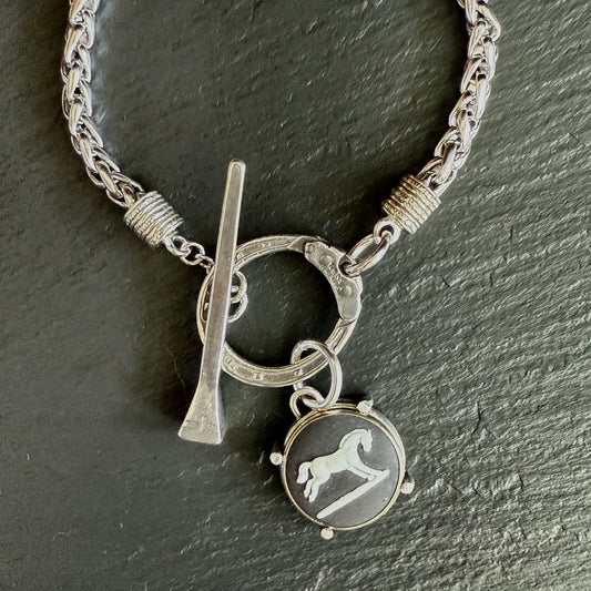 Sterling Wedgewood Horse Bracelet