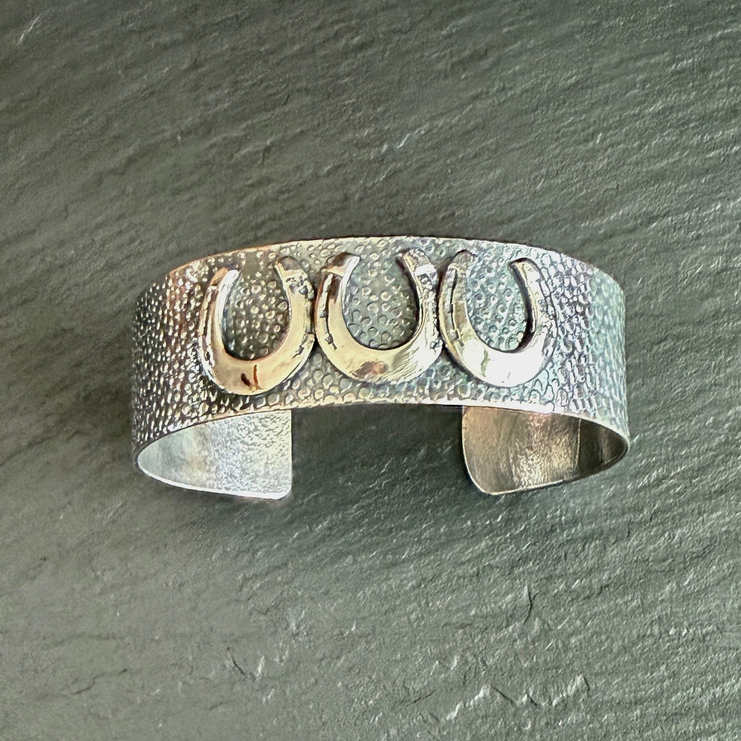 Sterling Triple Horseshoe Cuff Bracelet