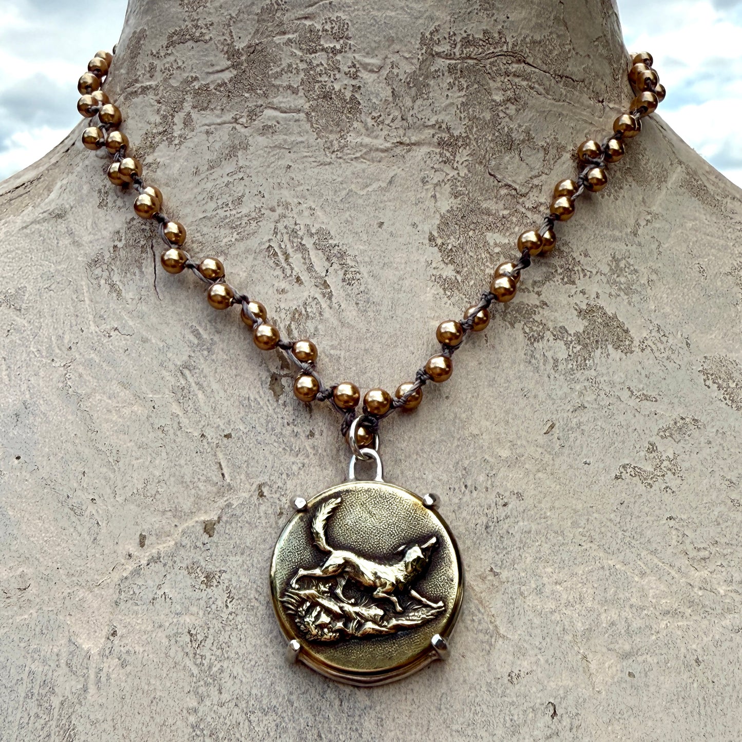 Fancy Fox Button Necklace
