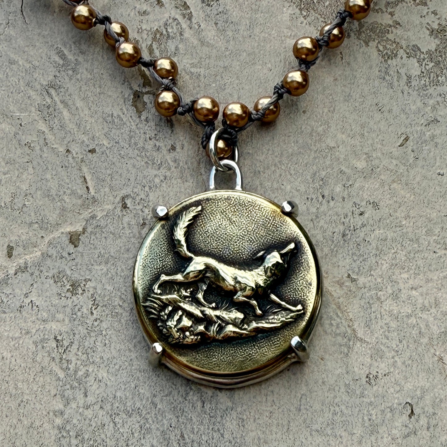 Fancy Fox Button Necklace