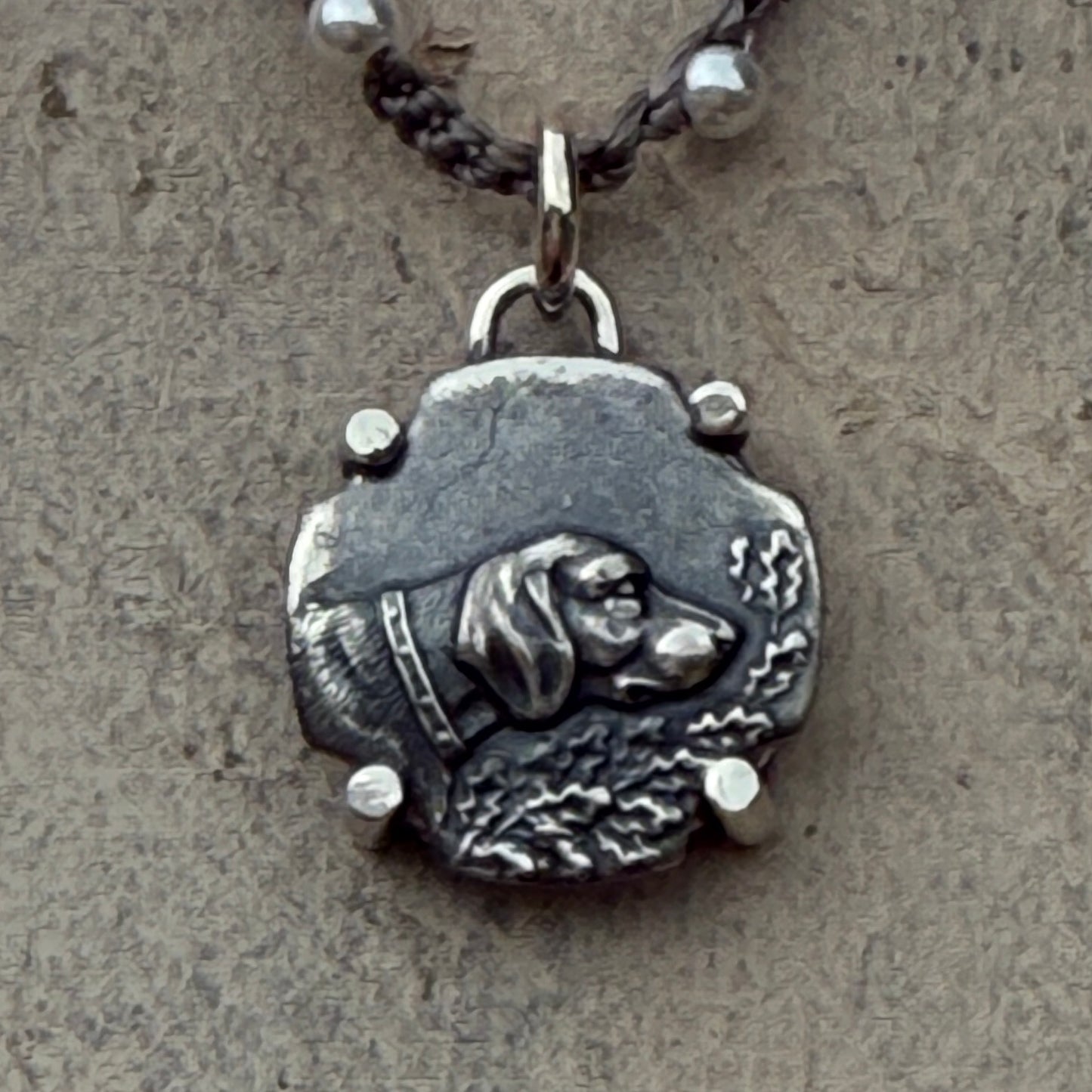 Little Lovely Brass Hunter Dog Necklace