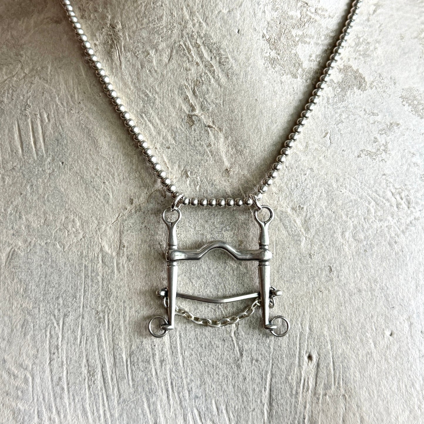 Sterling Silver Curb Bit Necklace