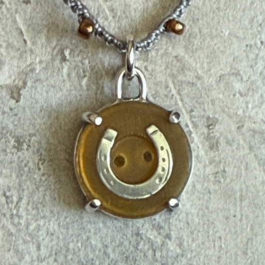 Little Lovely Amber Horseshoe Necklace