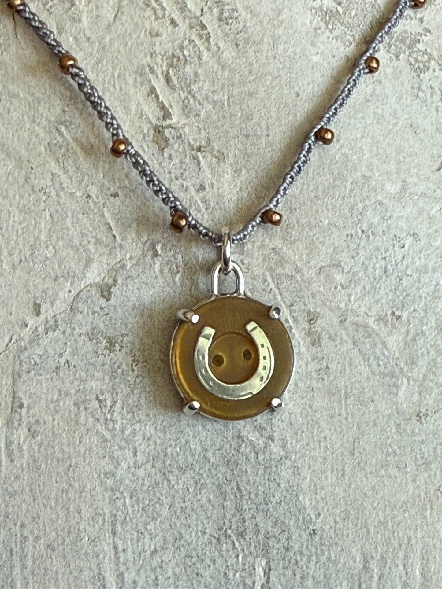 Little Lovely Amber Horseshoe Necklace