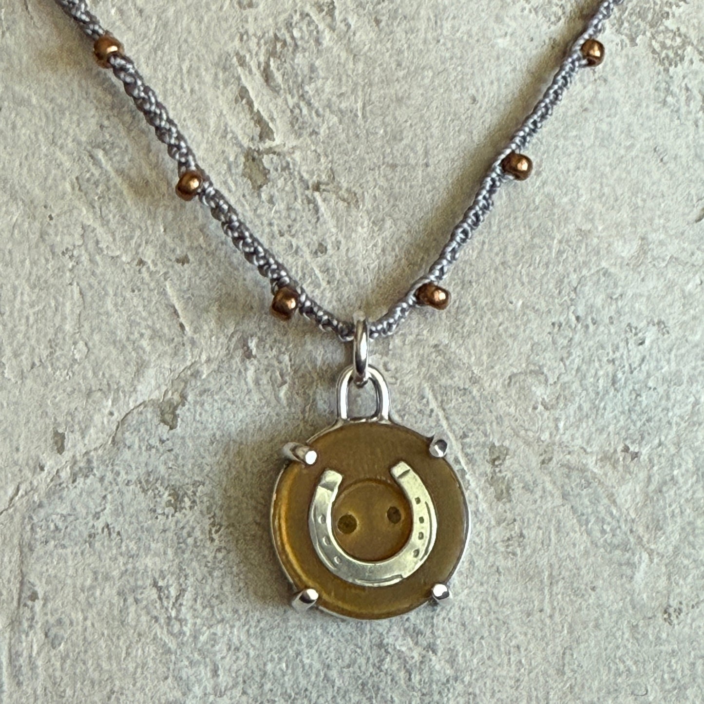 Little Lovely Amber Horseshoe Necklace