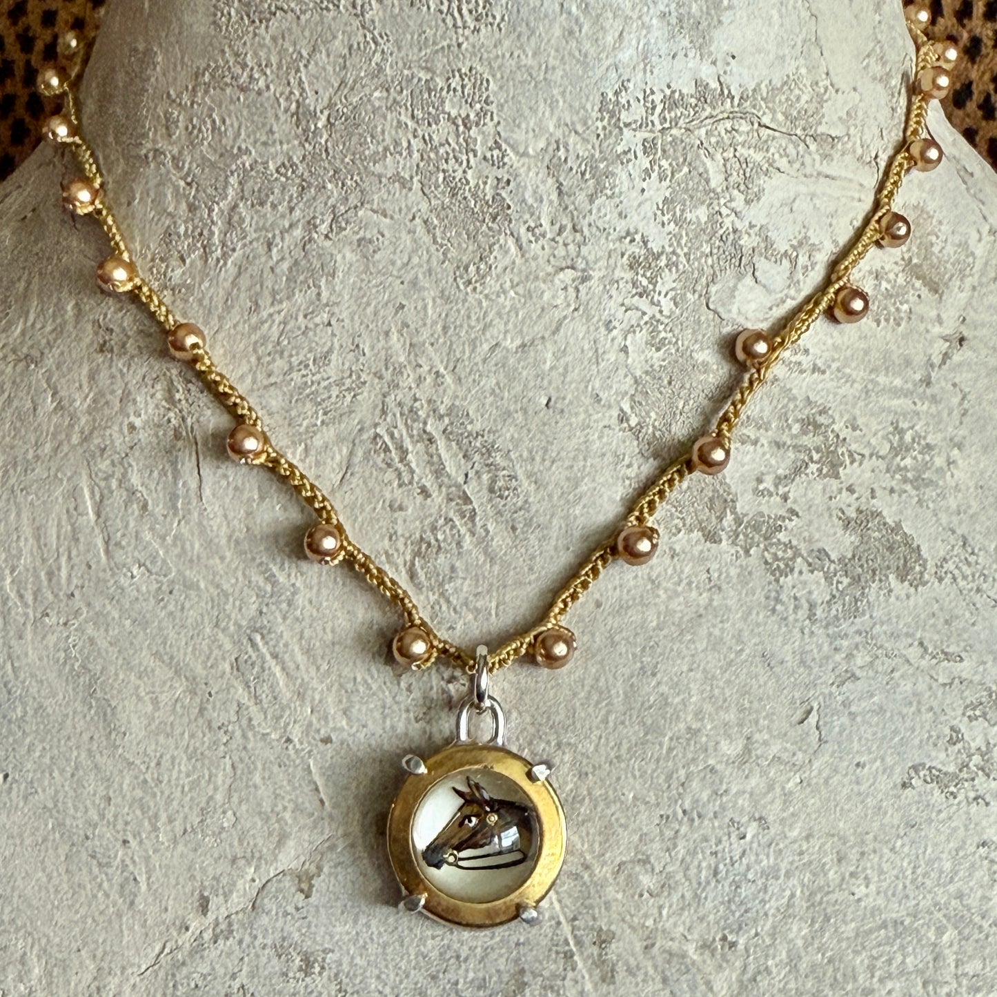 Little Lovely Crystal Bay Horse Head Necklace