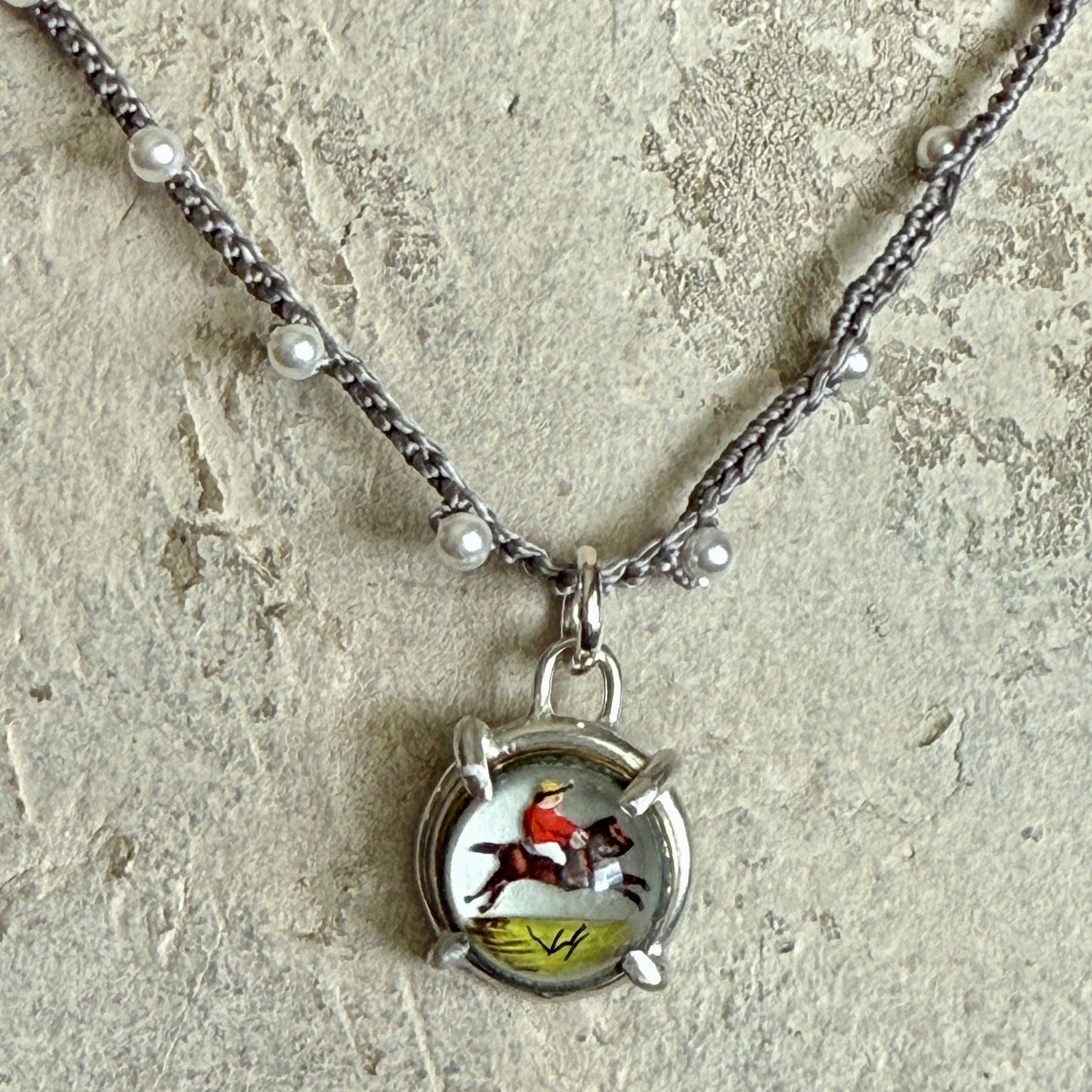 Little Lovely Crystal Leaping Horse Necklace