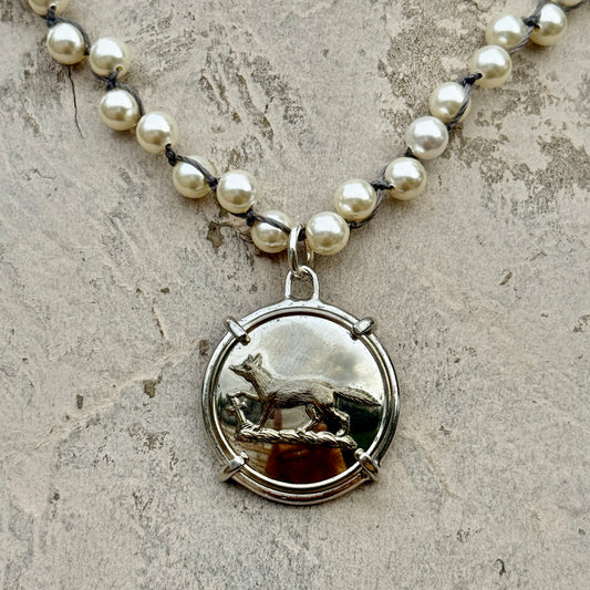 Lovely Livery Fox Button Necklace