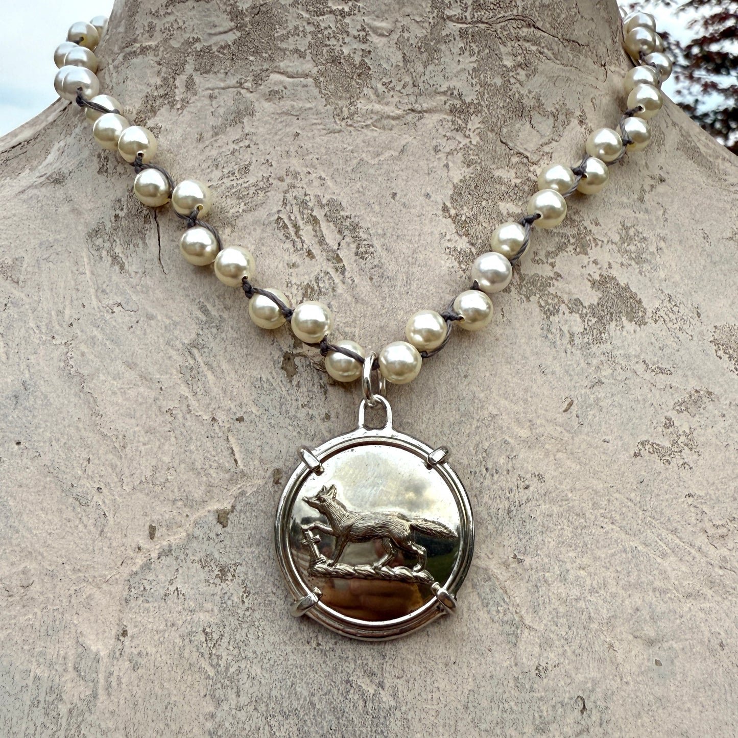 Lovely Livery Fox Button Necklace