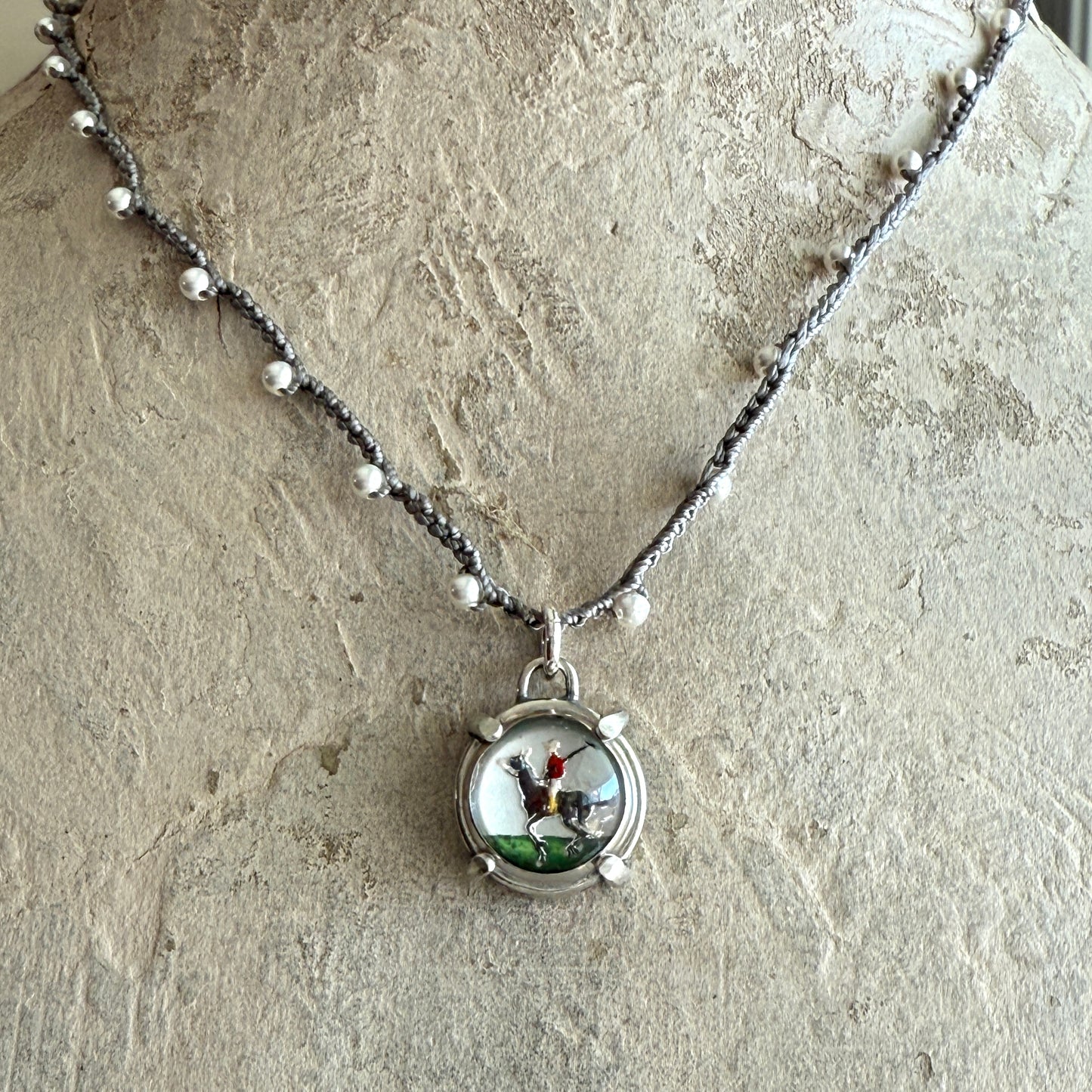 Little Lovely Crystal Polo Pony Necklace
