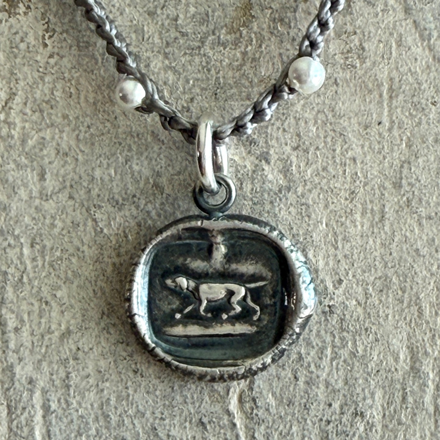 Little Lovely Hound Wax Stamp Necklace
