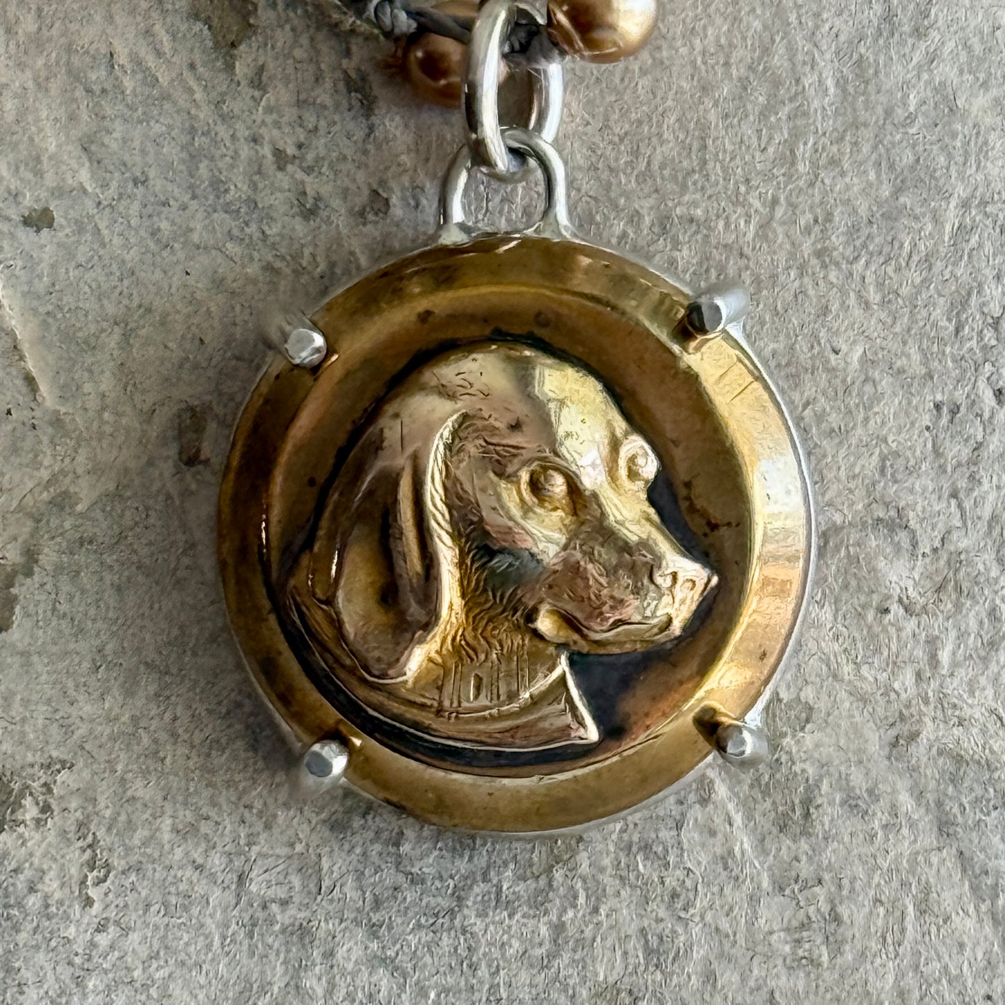 Retriever Dog Button Necklace