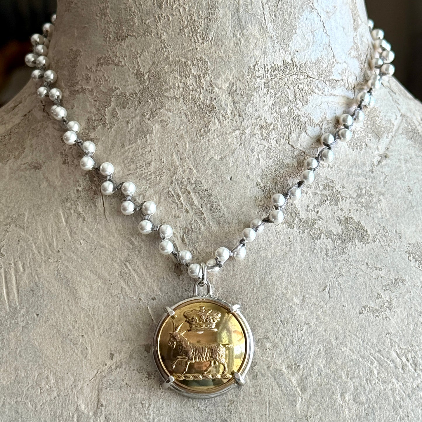 Goat & Crown Livery Button Necklace