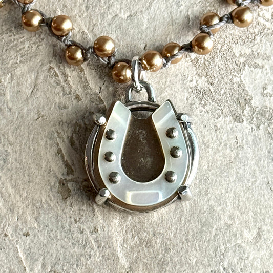 Lovely MOP Horseshoe Necklace