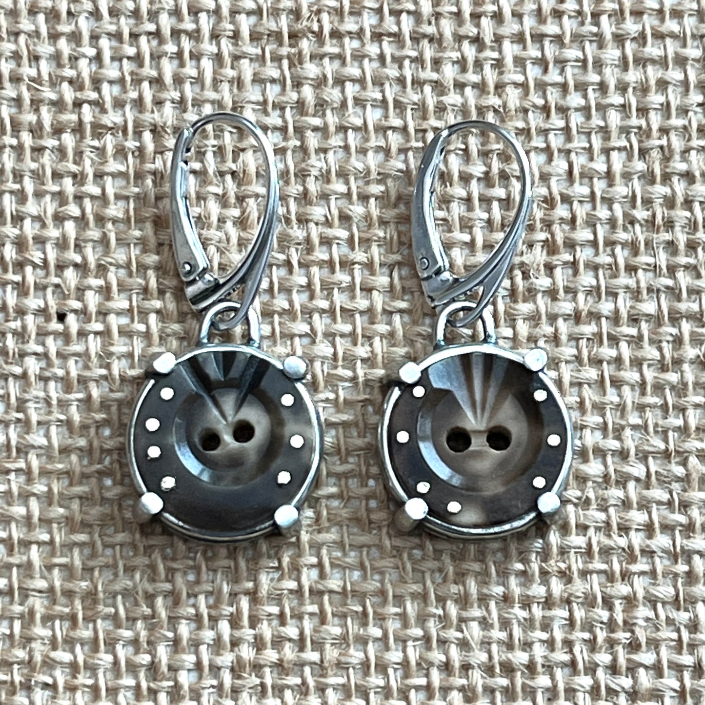 Vintage Horseshoe Button Earrings