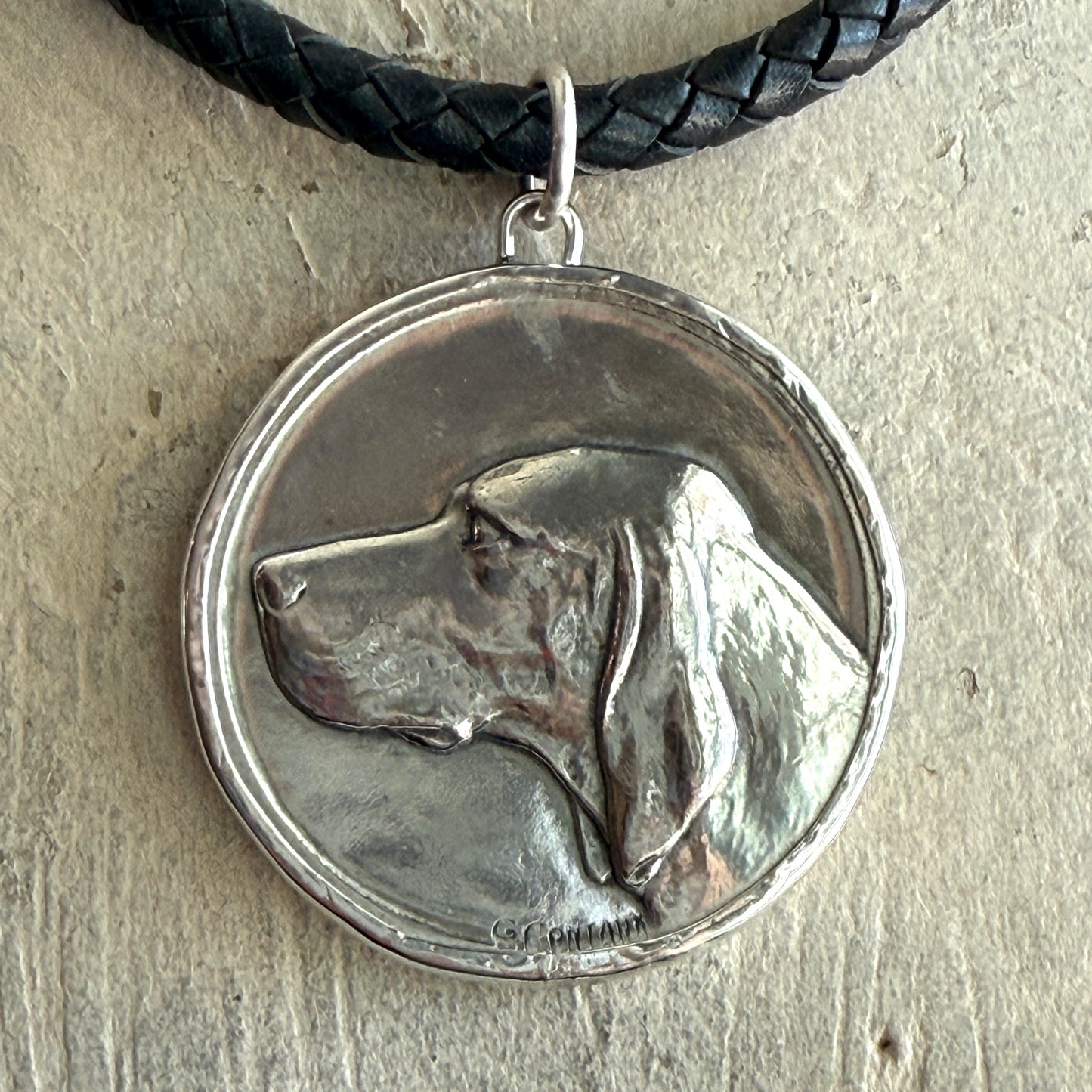 Silver Foxhound Medal on Silver Pearls