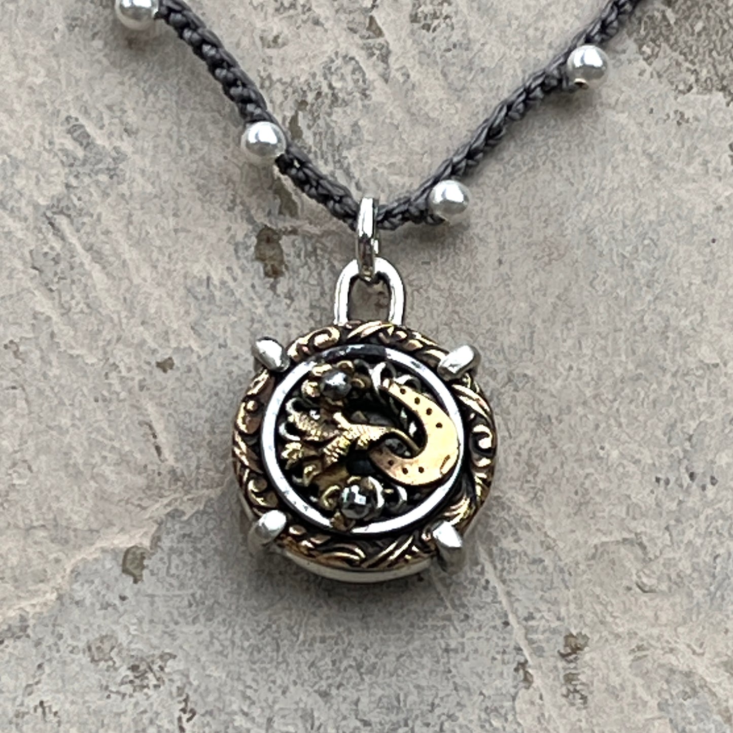 Little Lovely Victorian Horseshoe Button Necklace