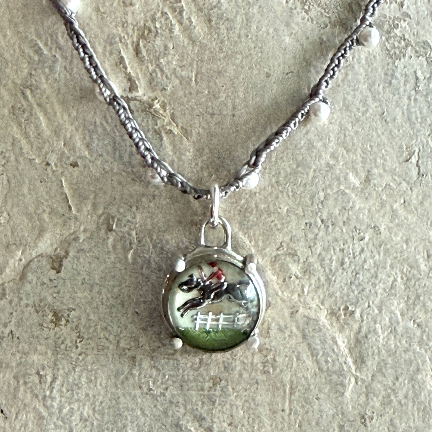 Little Lovely Crystal Jumping Horse Necklace