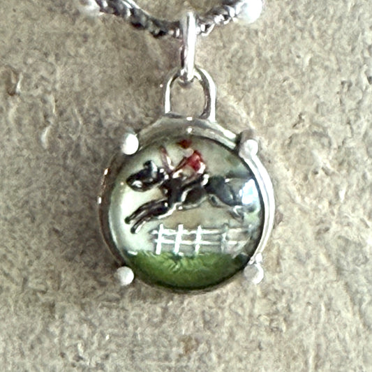 Little Lovely Crystal Jumping Horse Necklace