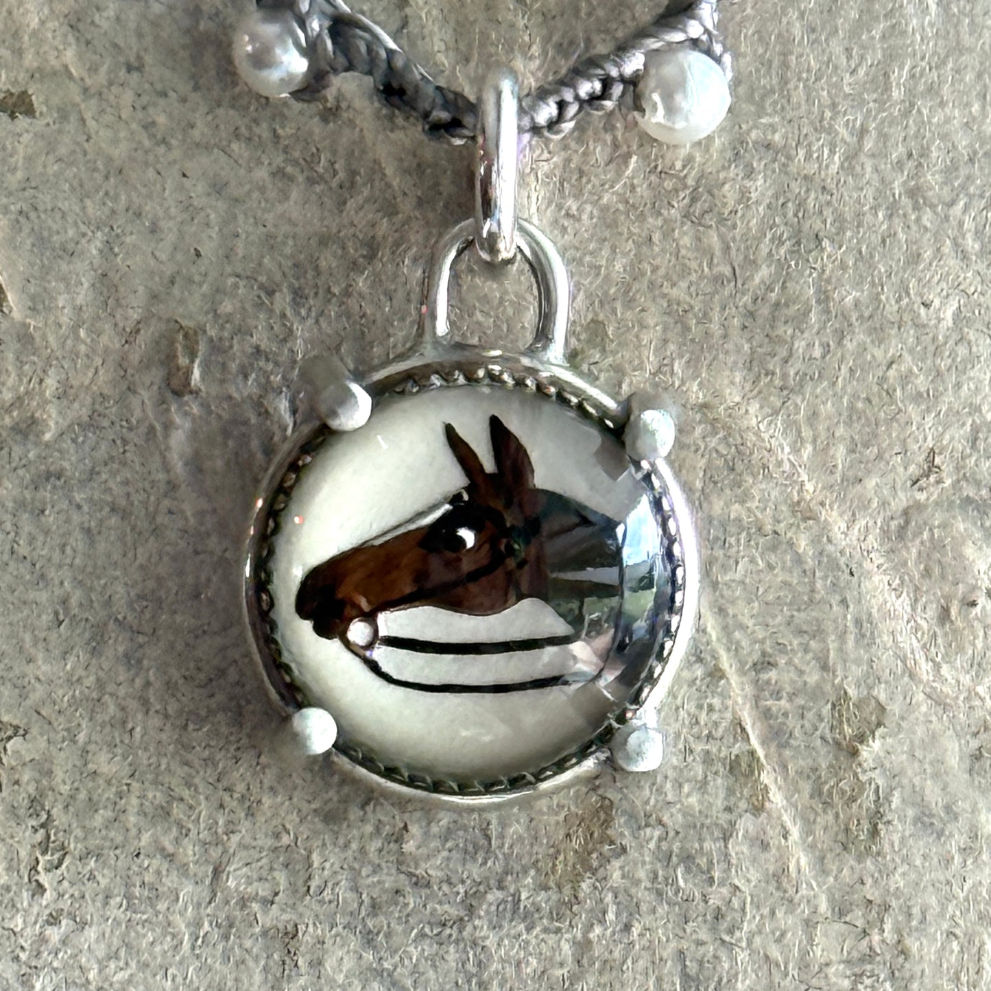 Little Lovely Crystal Horse Head Necklace