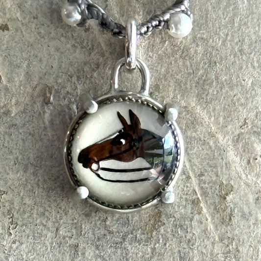 Little Lovely Crystal Horse Head Necklace