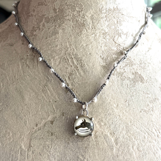 Little Lovely Crystal Horse Head Necklace