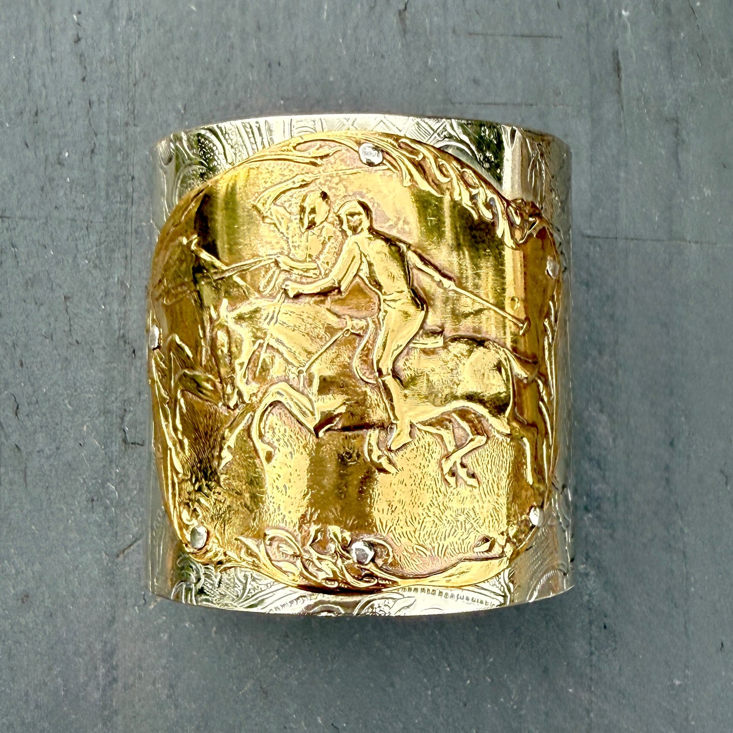 Silver Platter Polo Cuff Bracelet