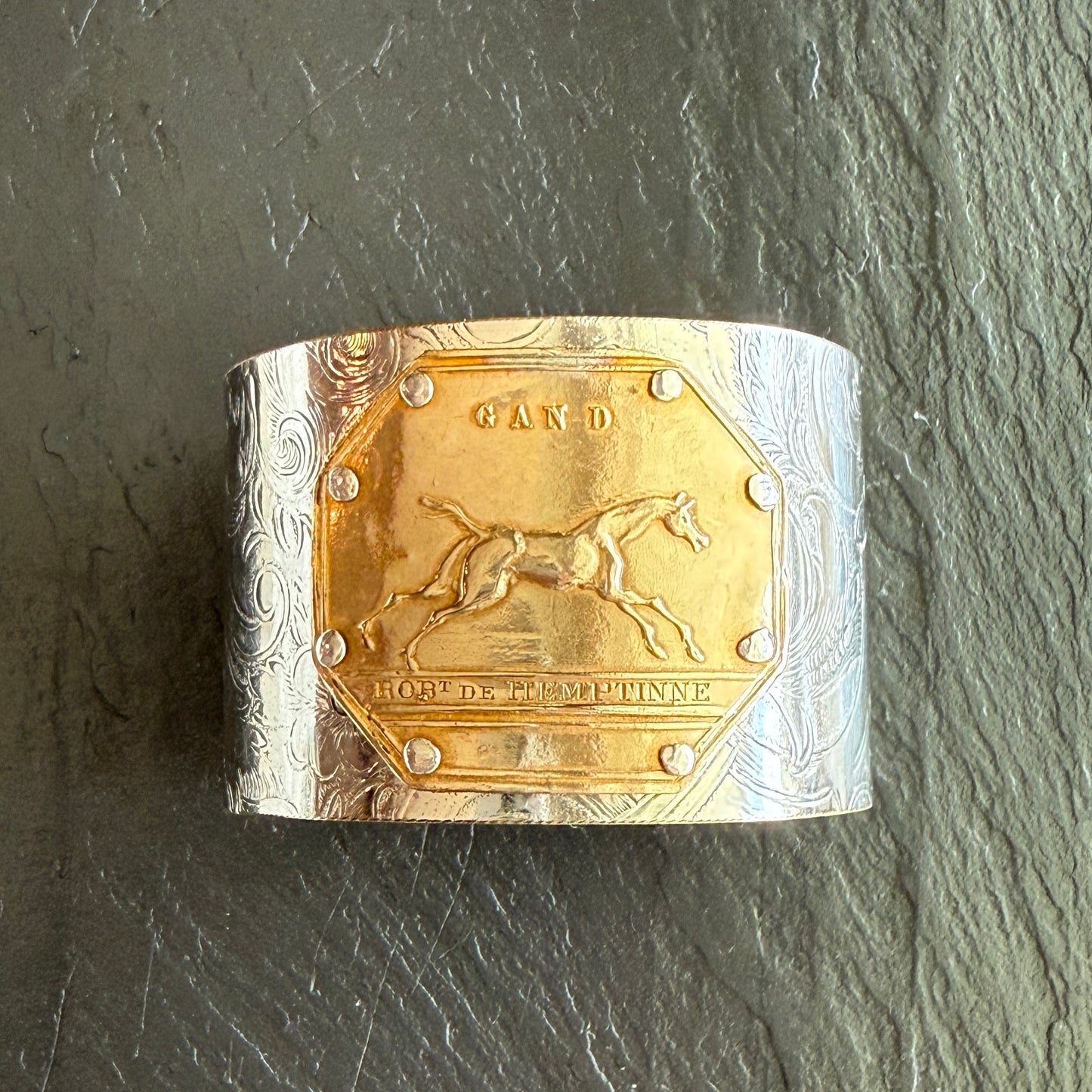 Silver Platter Jockey Club Cuff Bracelet -