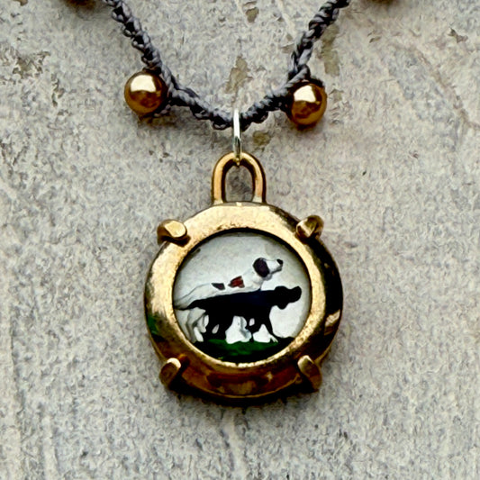 Little Lovely Crystal Hunting Dogs Necklace