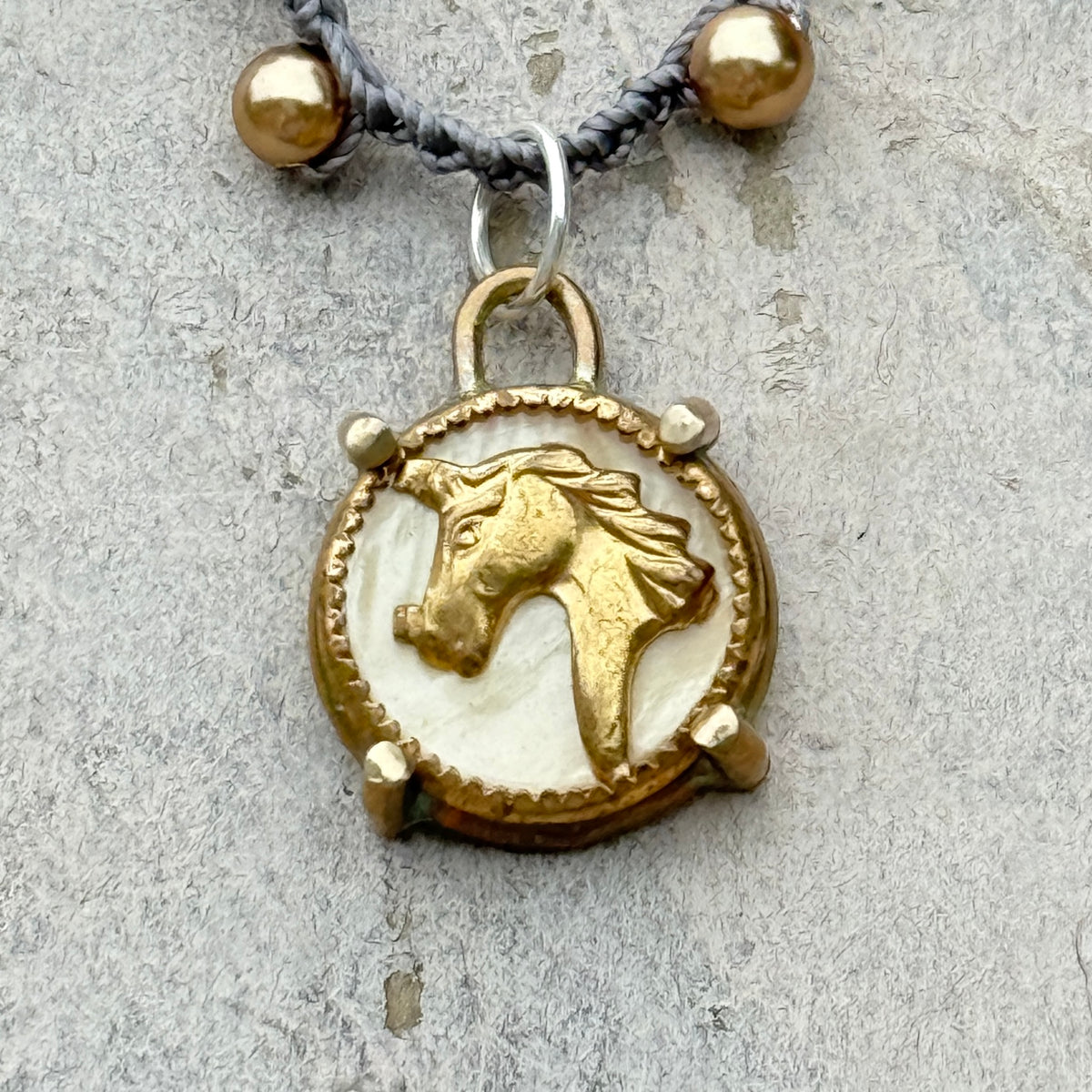 Little Lovely Golden Horse Head Necklace