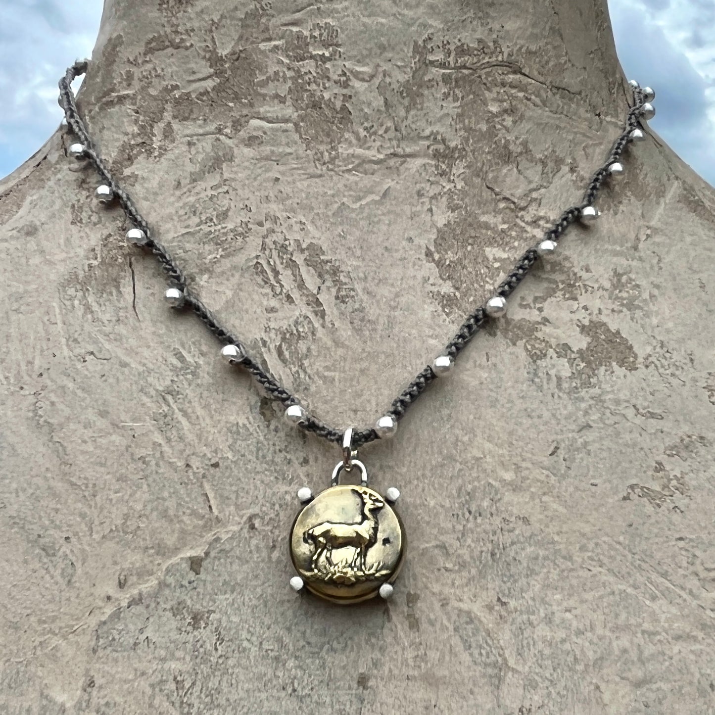 Little Lovely Brass Stag Necklace