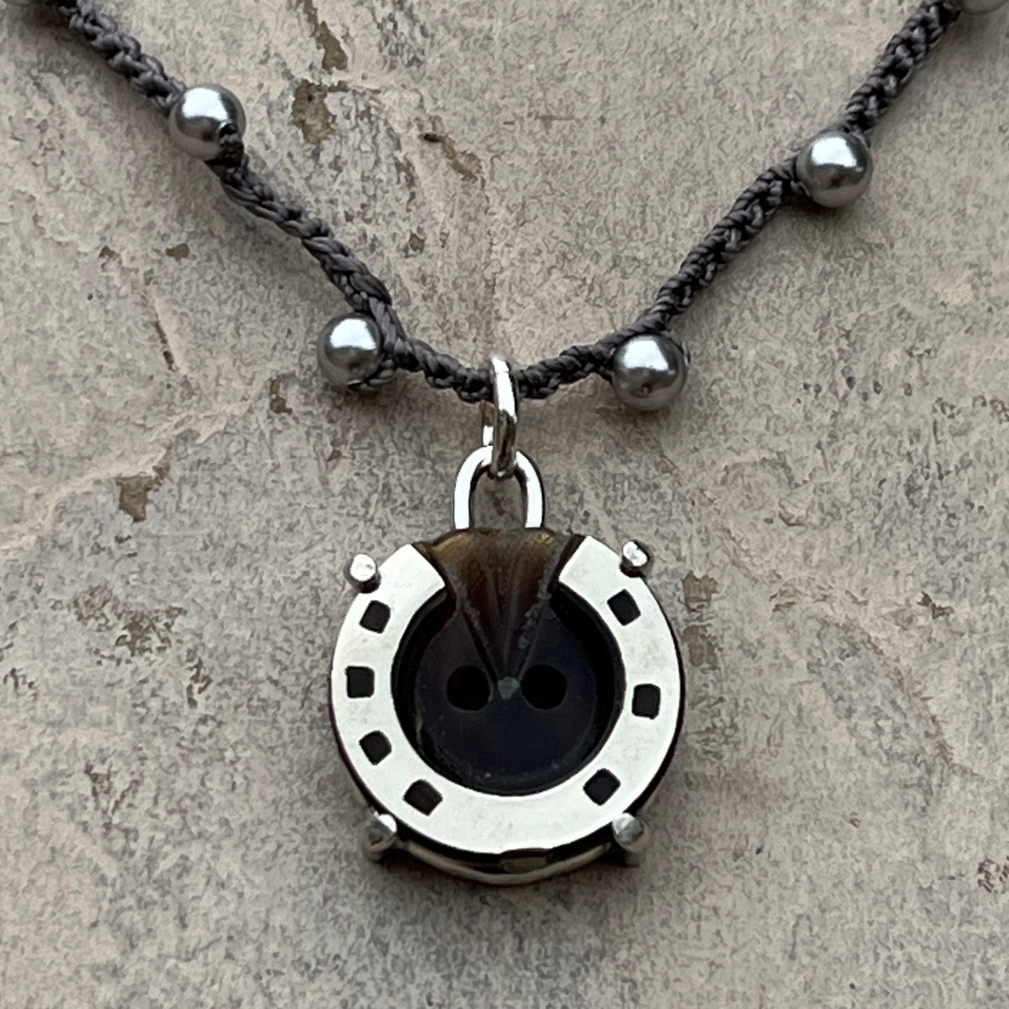 Little Lovely Antique Horseshoe Button Necklaces