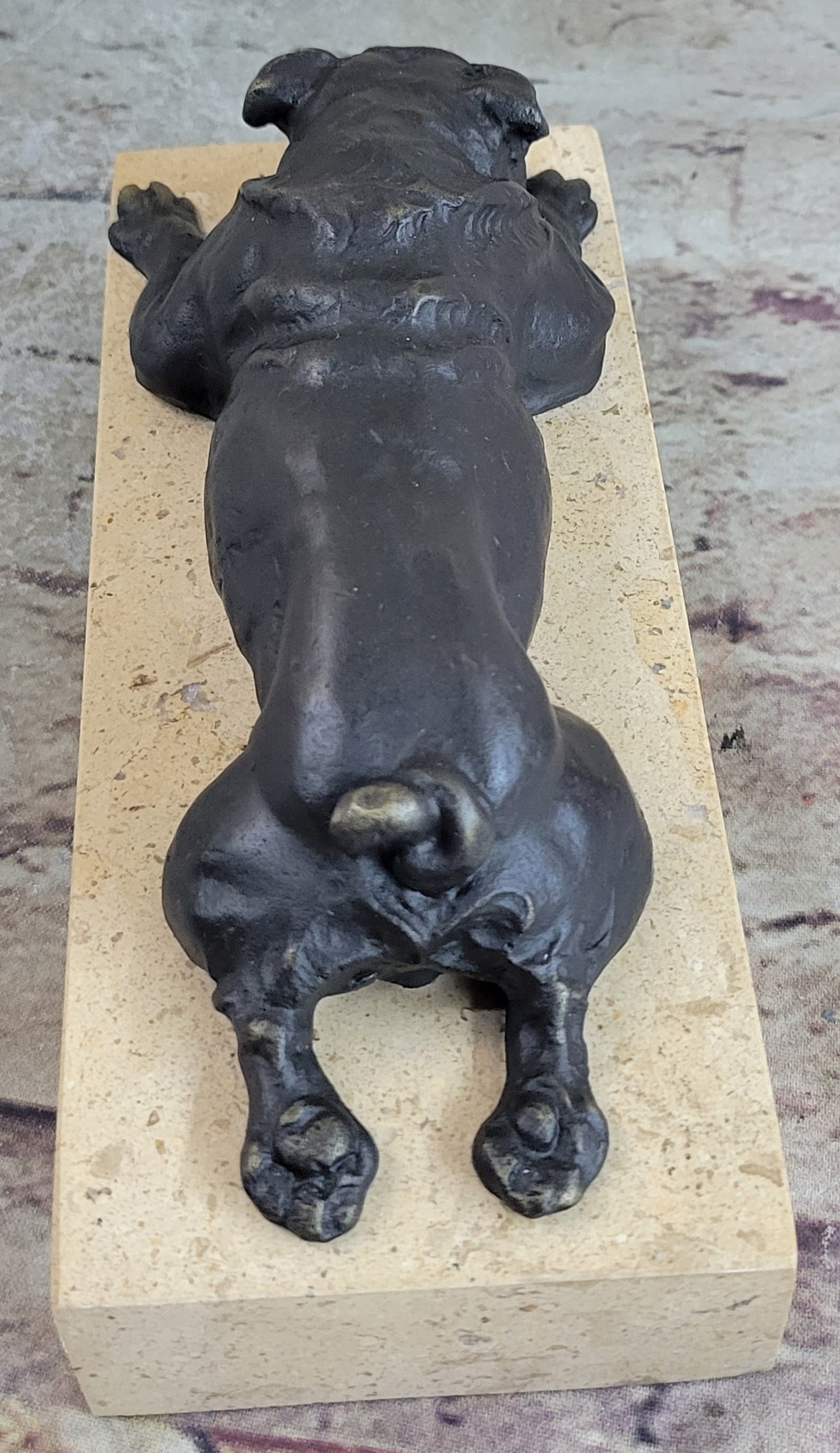 English Bulldog Sleeping Bronze Sculpture
