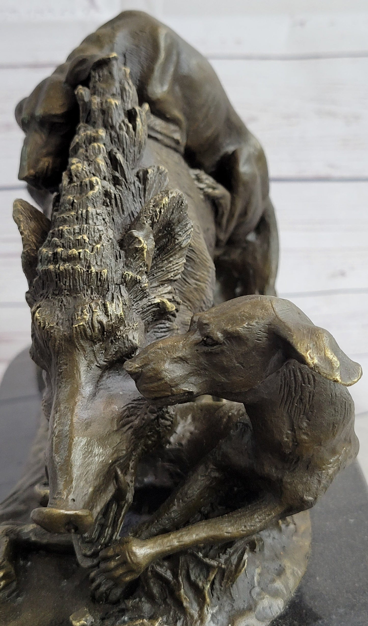 Boar Hunt Sculpture by Lecourtier
