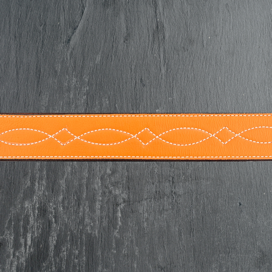 Tangerine Leather Belt (2")