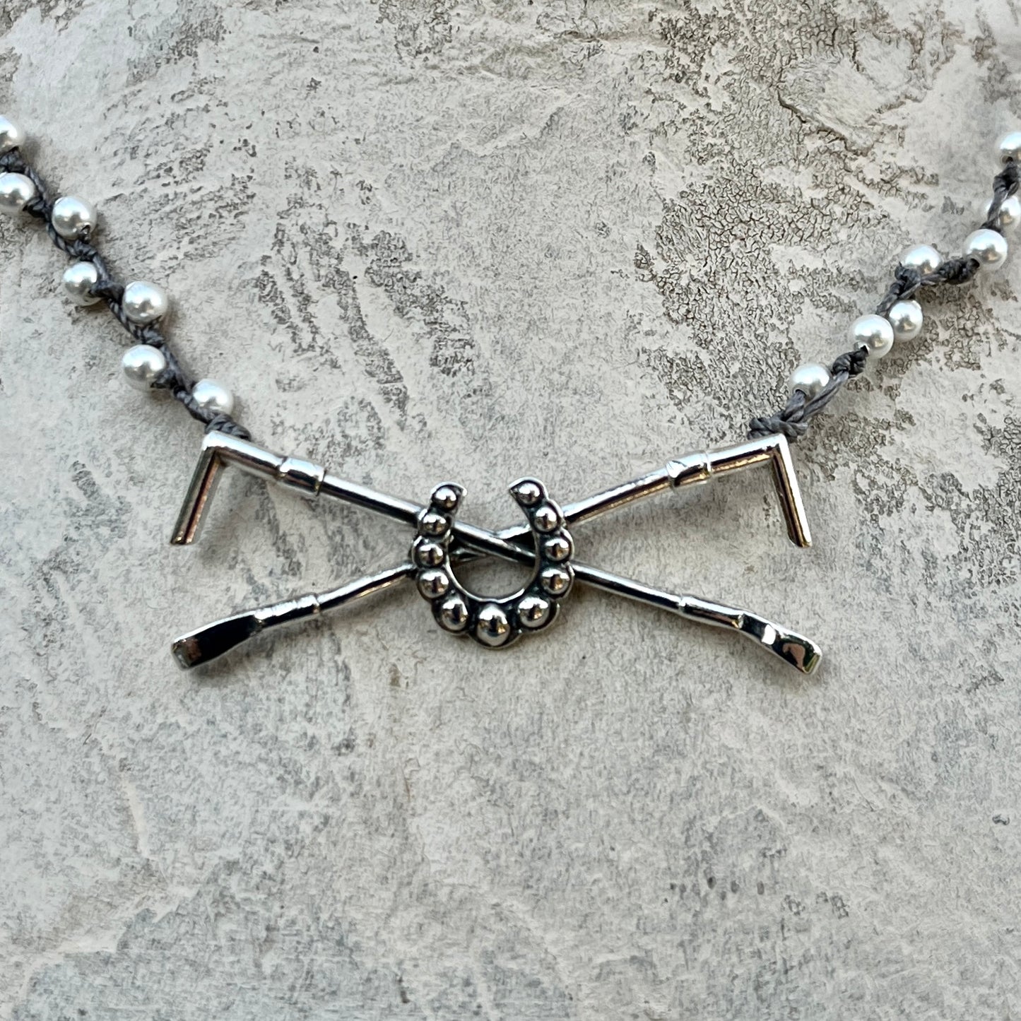 Petite Sterling Crossed Whip Necklace