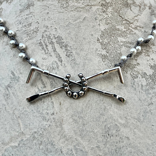 Petite Sterling Crossed Whip Necklace