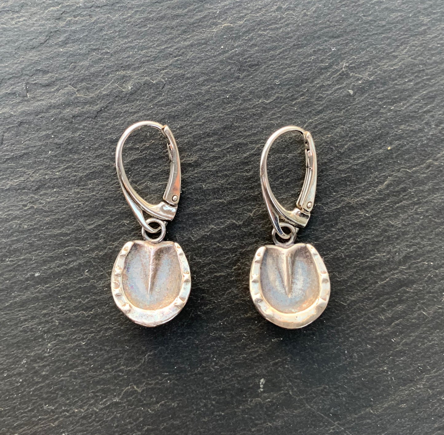 Sterling Hoofprints Leverback Earrings