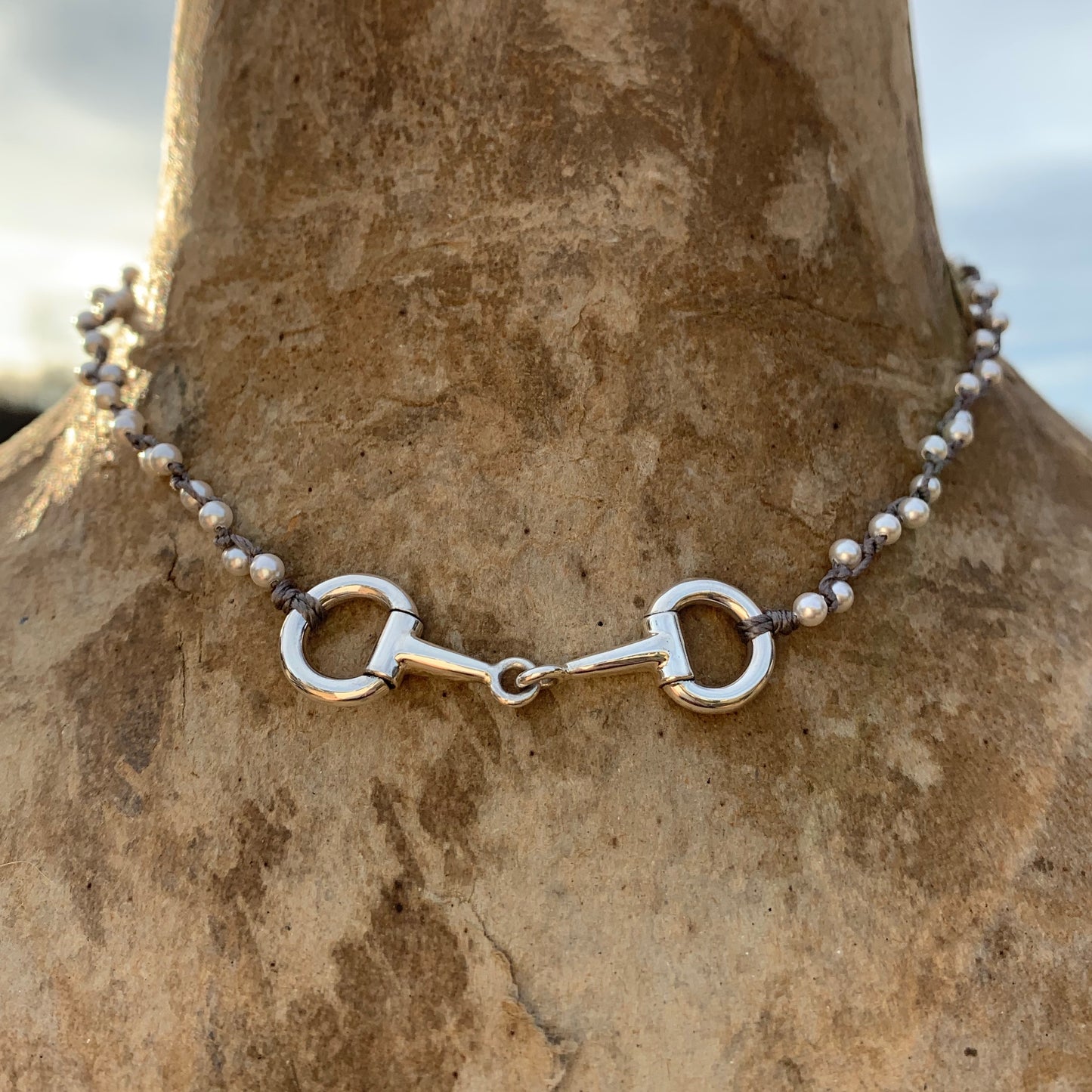 Egg Butt Bit and Pearl Choker Necklace