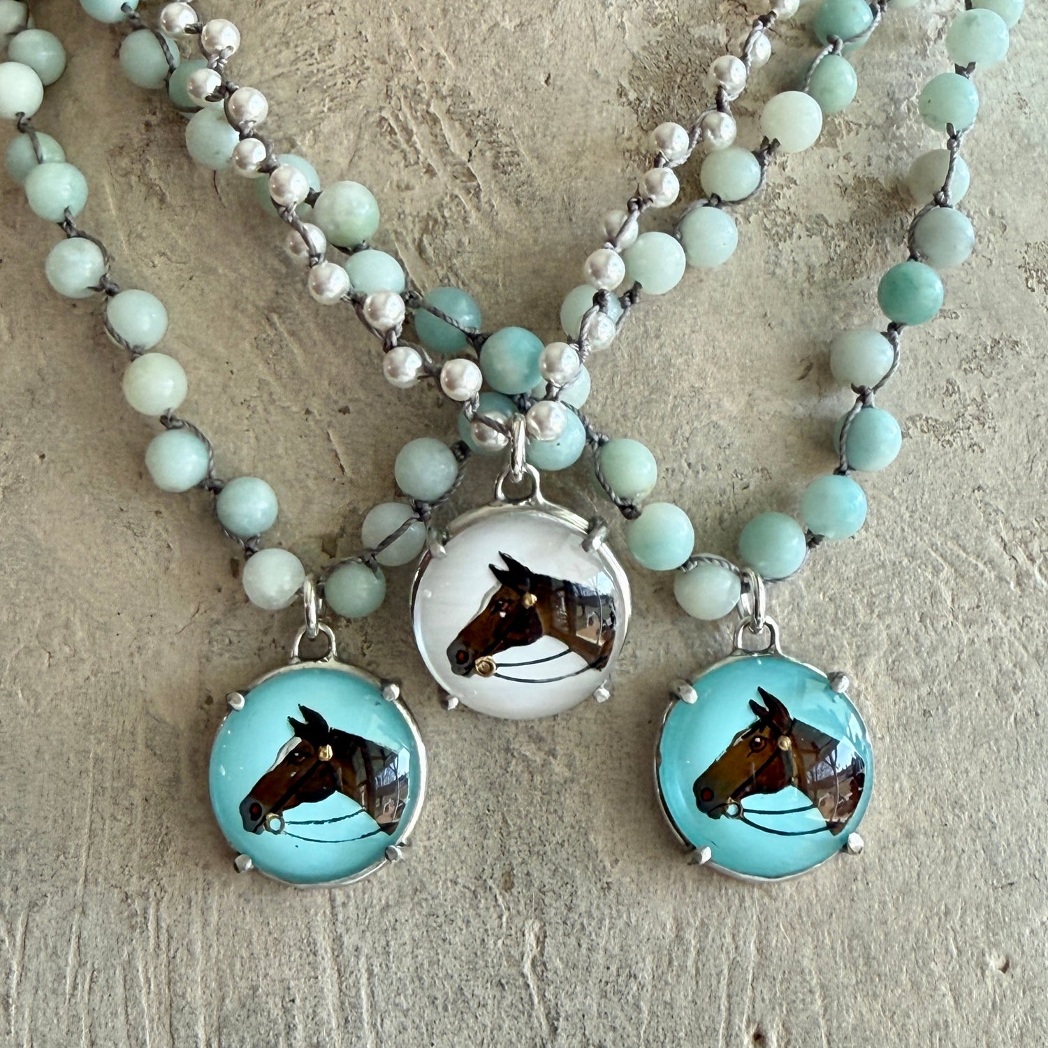 equestrian vintage necklaces by sally lowe